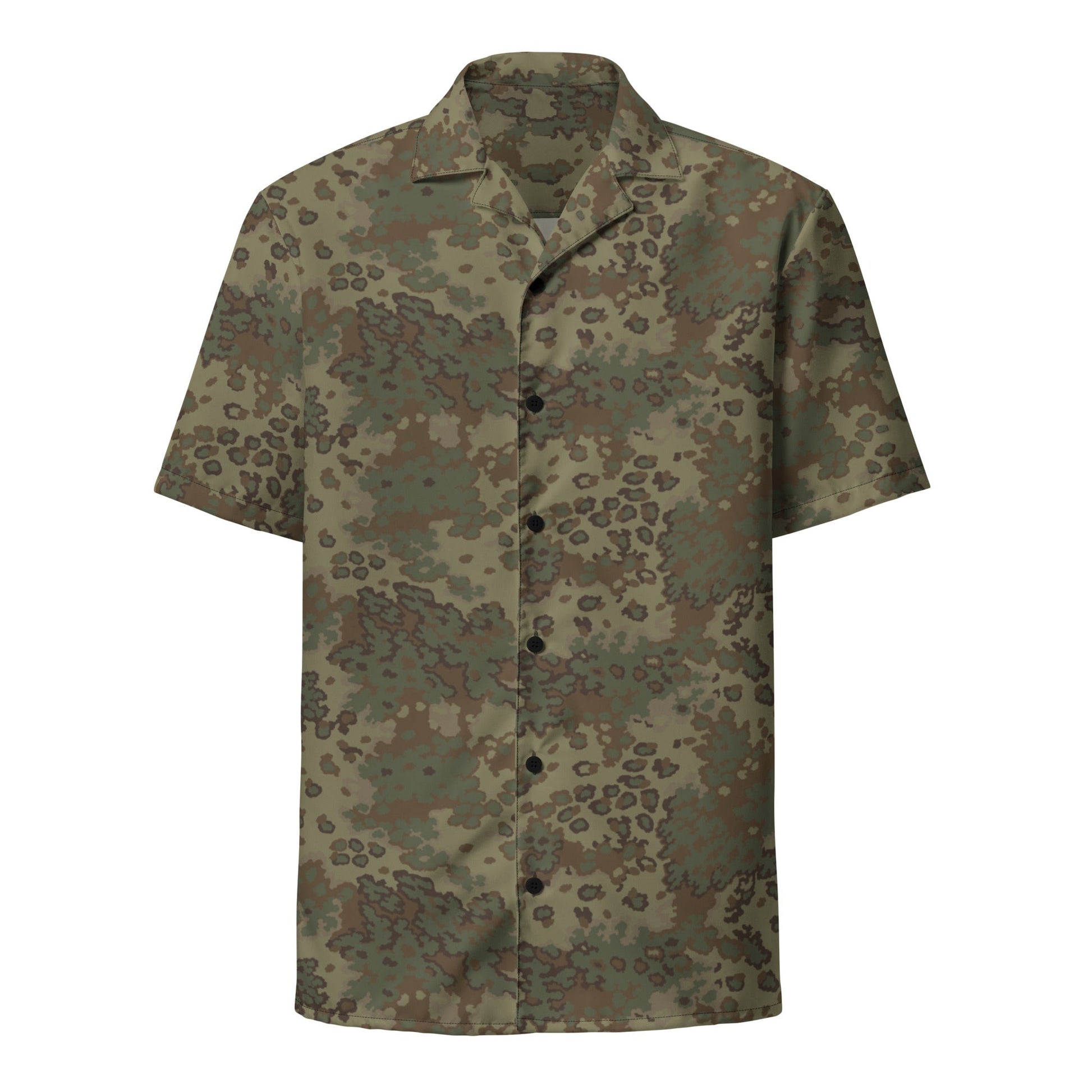 German Oak Leaf Multi-terrain CAMO Unisex Short-Sleeve Button Shirt