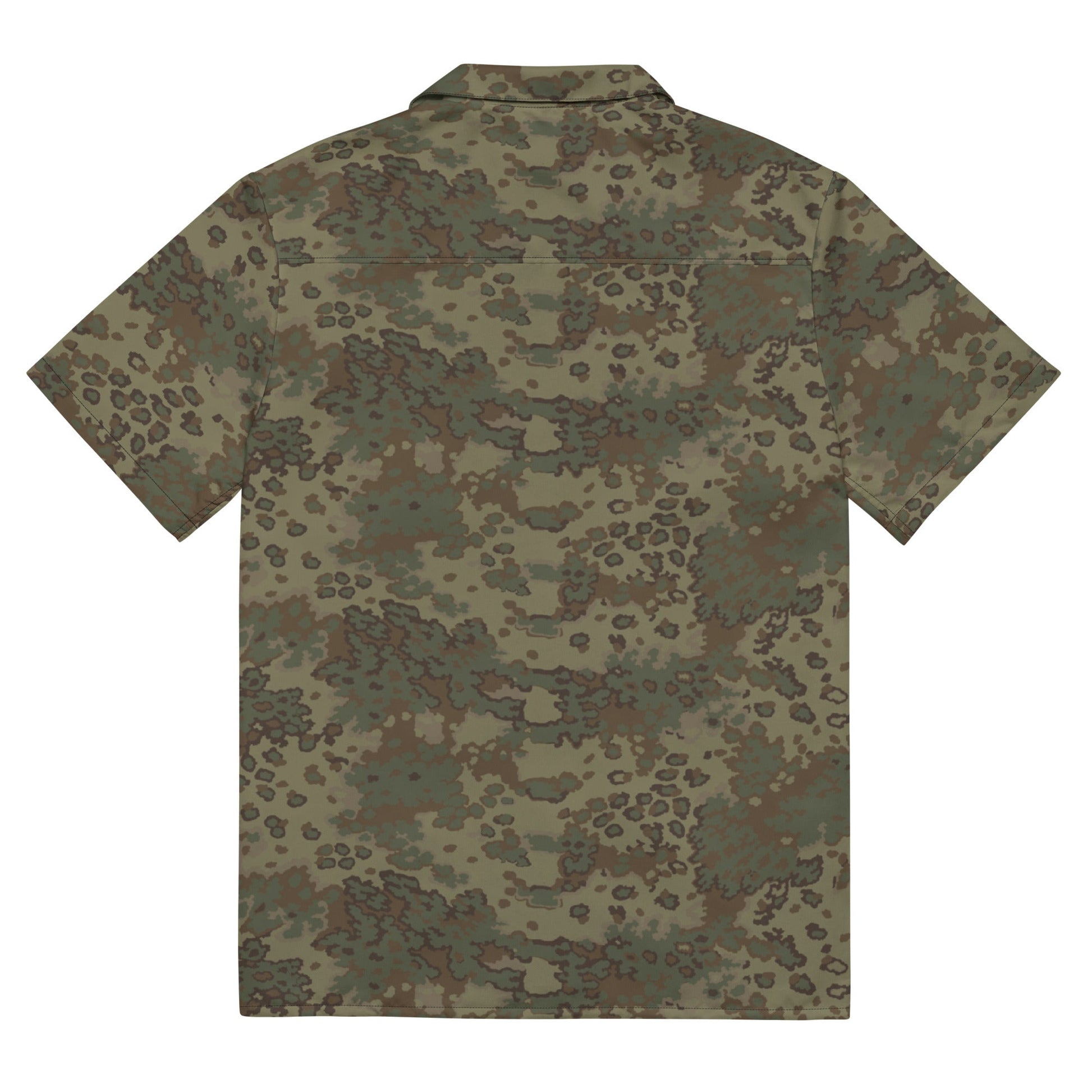 German Oak Leaf Multi-terrain CAMO Unisex Short-Sleeve Button Shirt