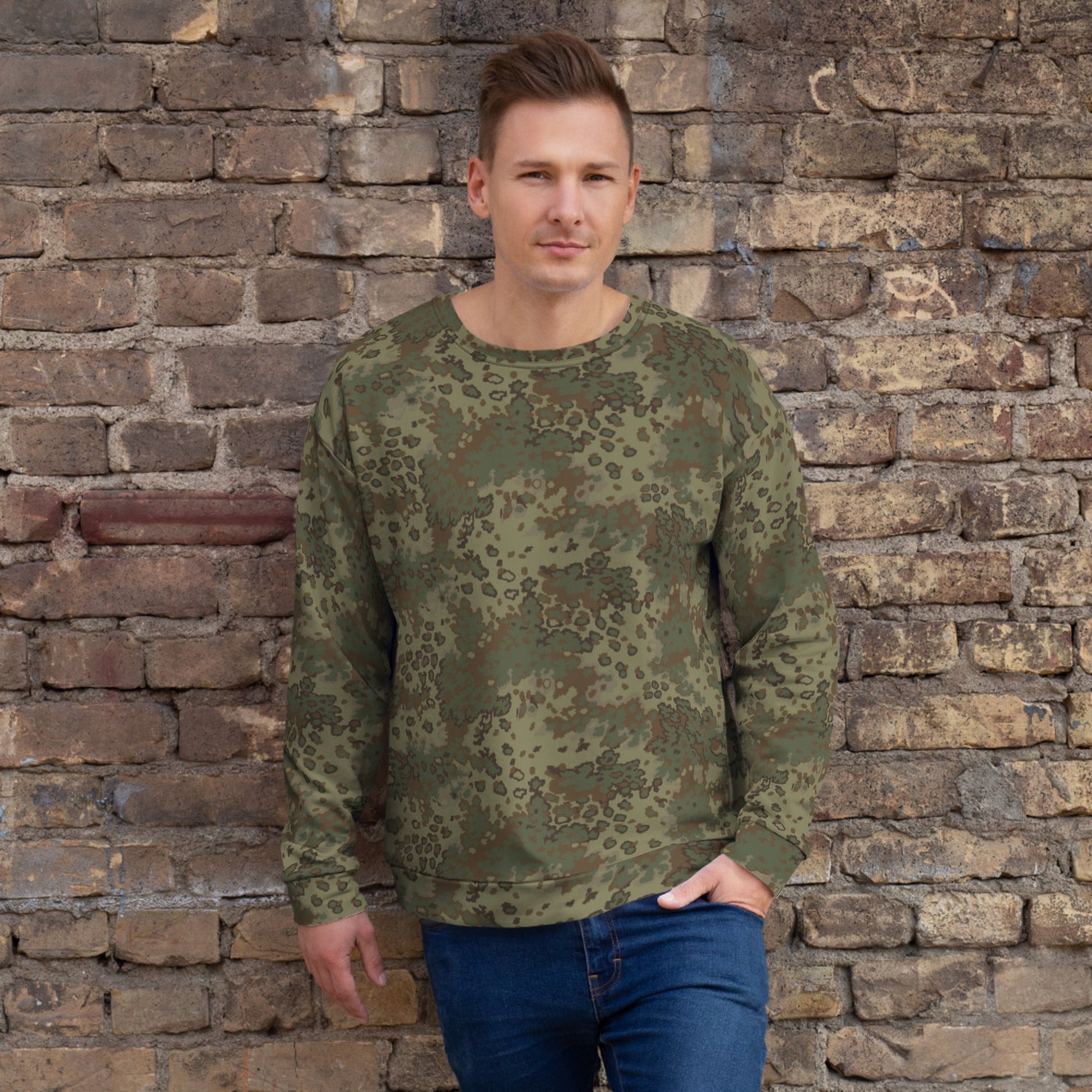 German Oak Leaf Multi-terrain CAMO Unisex Sweatshirt - 2XS - Sweatshirts