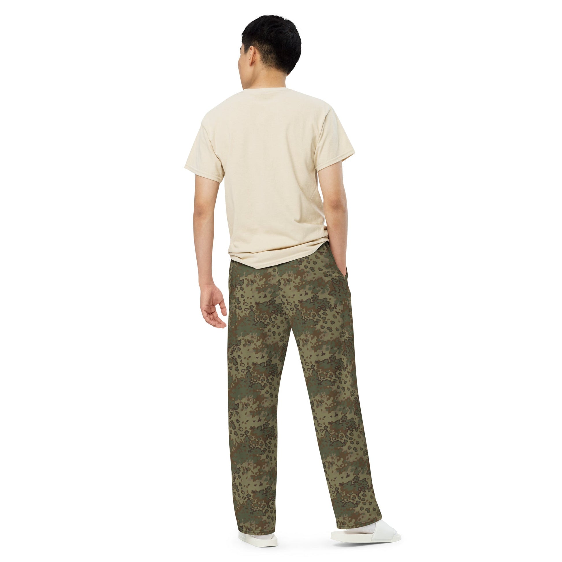 German Oak Leaf Multi-terrain CAMO Unisex Wide-Leg Leisure Pants