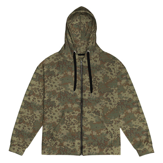 German Oak Leaf Multi-terrain CAMO Unisex Zip Hoodie - 2XS