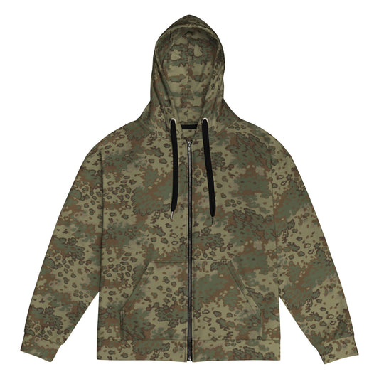 German Oak Leaf Multi-terrain CAMO Unisex zip hoodie - 2XS - Zip Hoodies