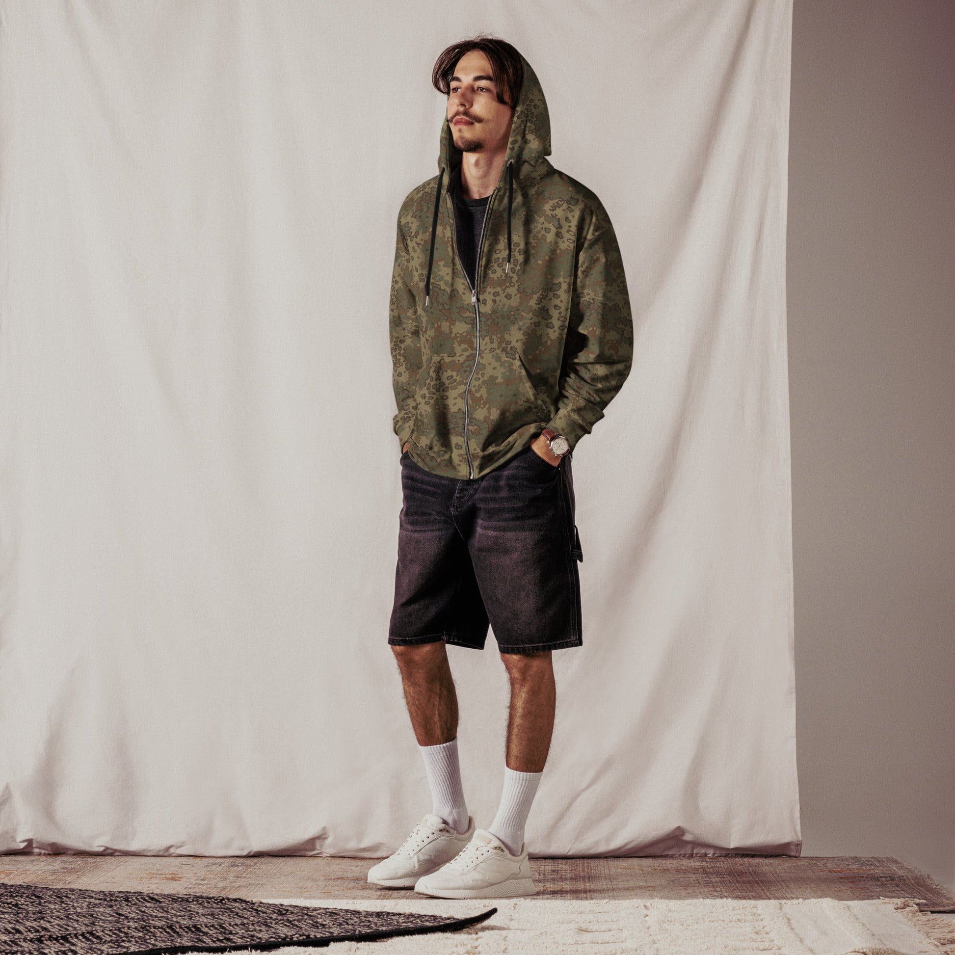 German Oak Leaf Multi-terrain CAMO Unisex Zip Hoodie