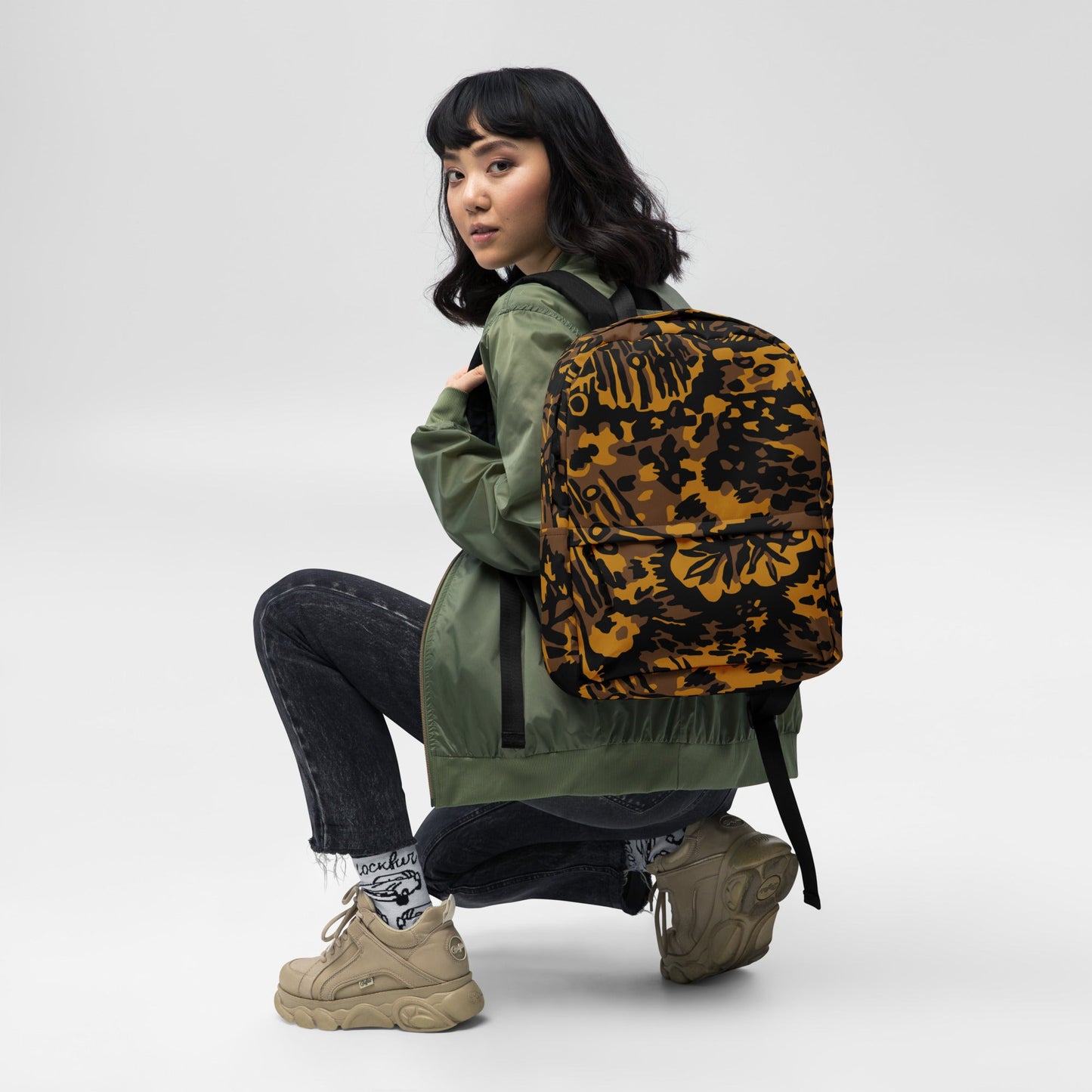 German Palm Tree Palmenmuster Autumn CAMO Backpack Backpacks