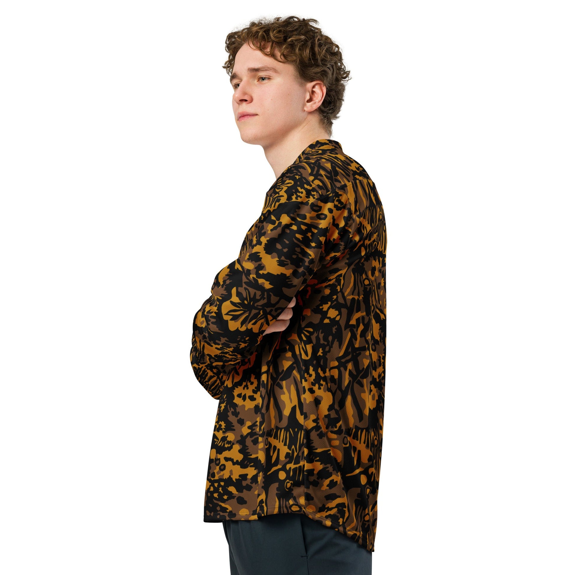 German Palm Tree Palmenmuster Autumn CAMO hockey fan jersey - 2XS - Hockey Jerseys