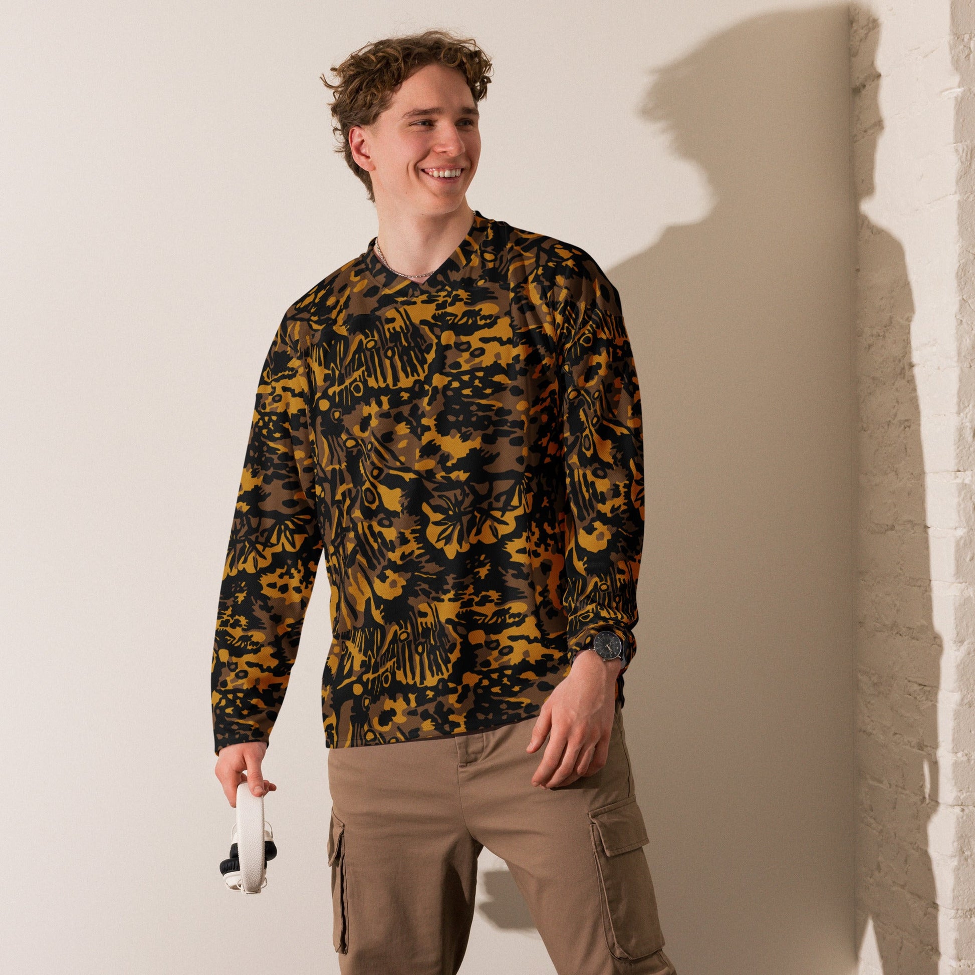 German Palm Tree Palmenmuster Autumn CAMO hockey fan jersey - Hockey Jerseys