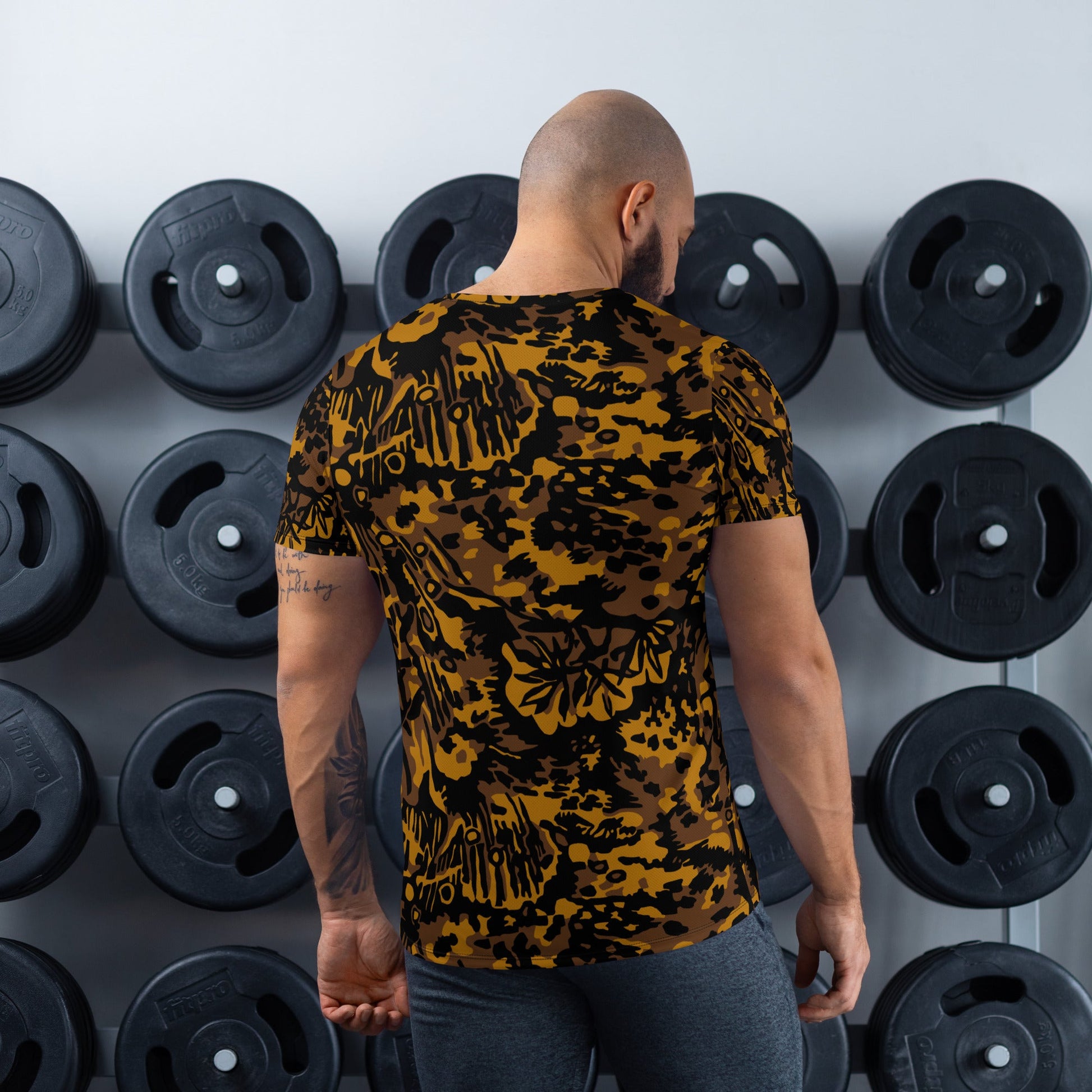 German Palm Tree Palmenmuster Autumn CAMO Mens Athletic T-shirt - T-Shirts