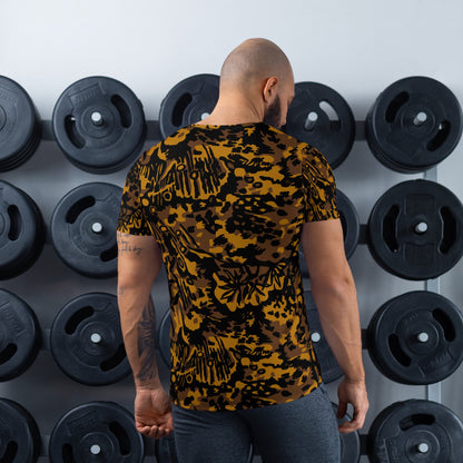 German Palm Tree Palmenmuster Autumn CAMO Mens Athletic T-shirt - T-Shirts