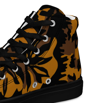 German Palm Tree Palmenmuster Autumn CAMO Mens high top canvas shoes - High Top Canvas Shoes