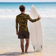 Palm Tree Palmenmuster Autumn CAMO Mens Long-Sleeve Rash Guard
