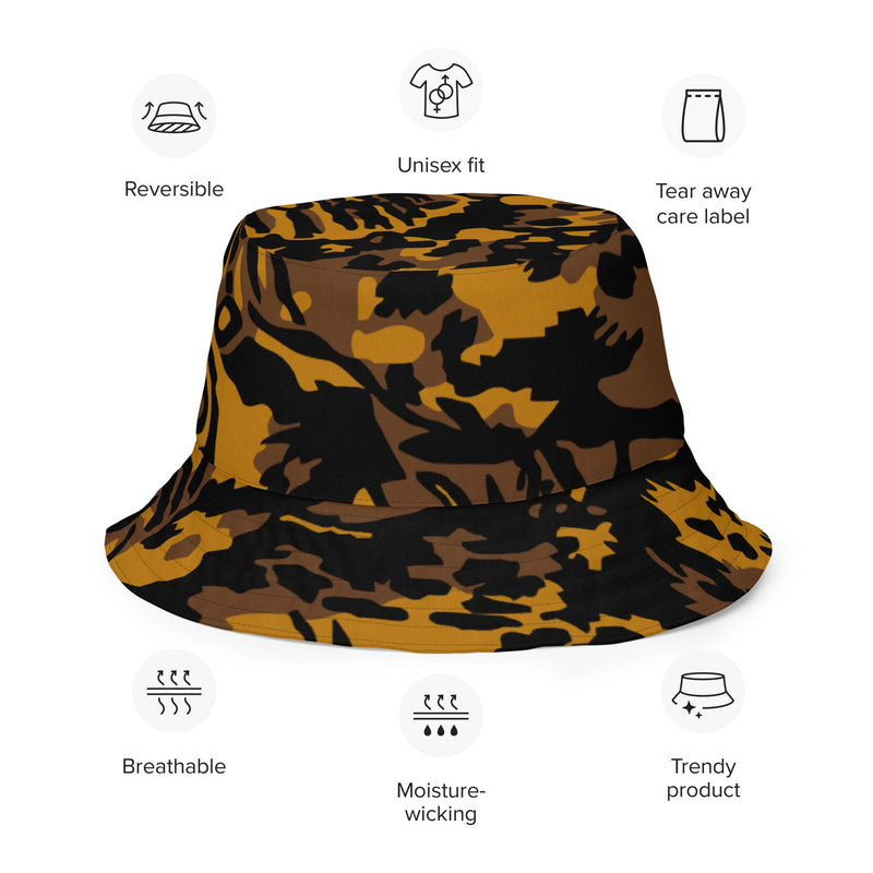 Palm Tree Palmenmuster Autumn CAMO Reversible Bucket Hat - Head