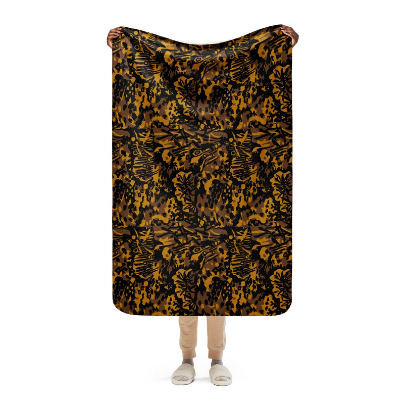 Palm Tree Palmenmuster Autumn CAMO Sherpa Blanket - 37″×57″