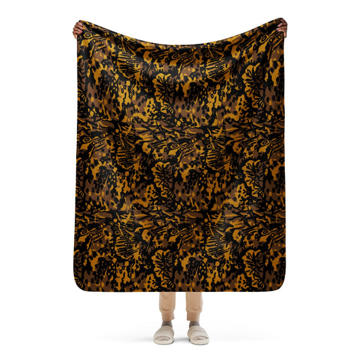 Palm Tree Palmenmuster Autumn CAMO Sherpa Blanket - 50″×60″