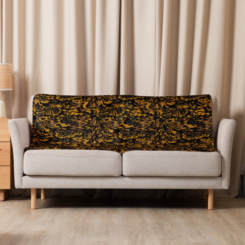 Palm Tree Palmenmuster Autumn CAMO Sherpa Blanket