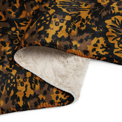 German Palm Tree Palmenmuster Autumn CAMO Sherpa blanket - Blankets