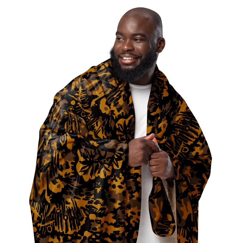 Palm Tree Palmenmuster Autumn CAMO Sherpa Blanket