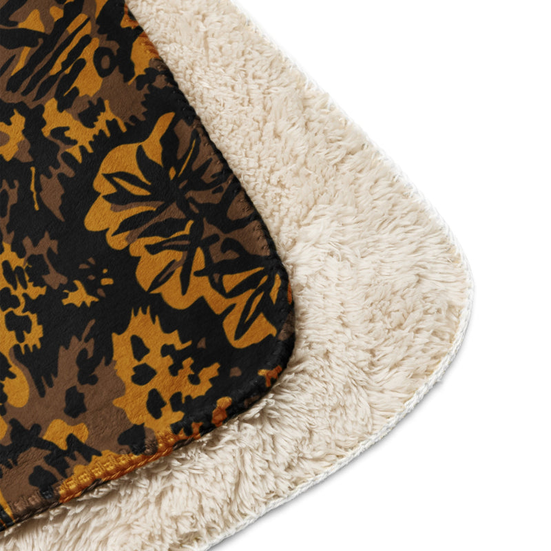 Palm Tree Palmenmuster Autumn CAMO Sherpa Blanket