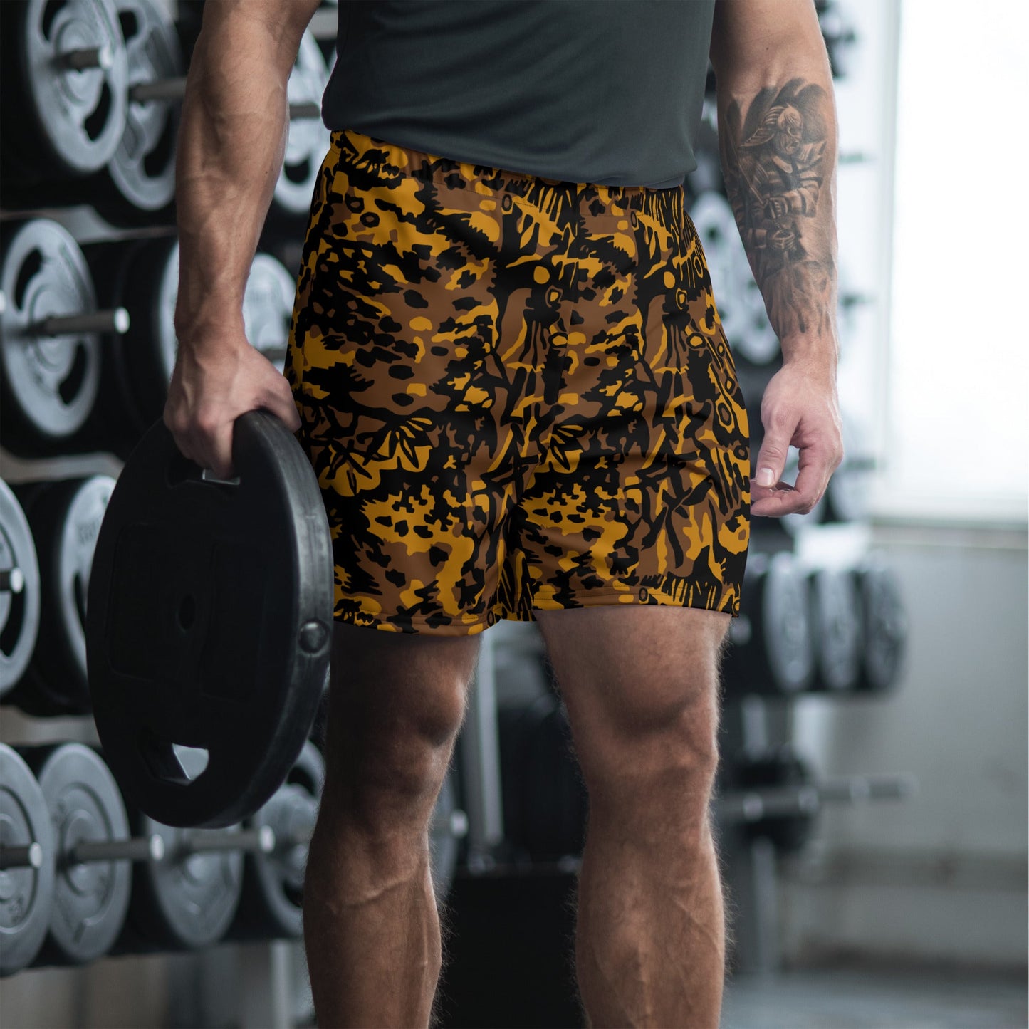 German Palm Tree Palmenmuster Autumn CAMO Unisex Athletic Long Shorts - XS