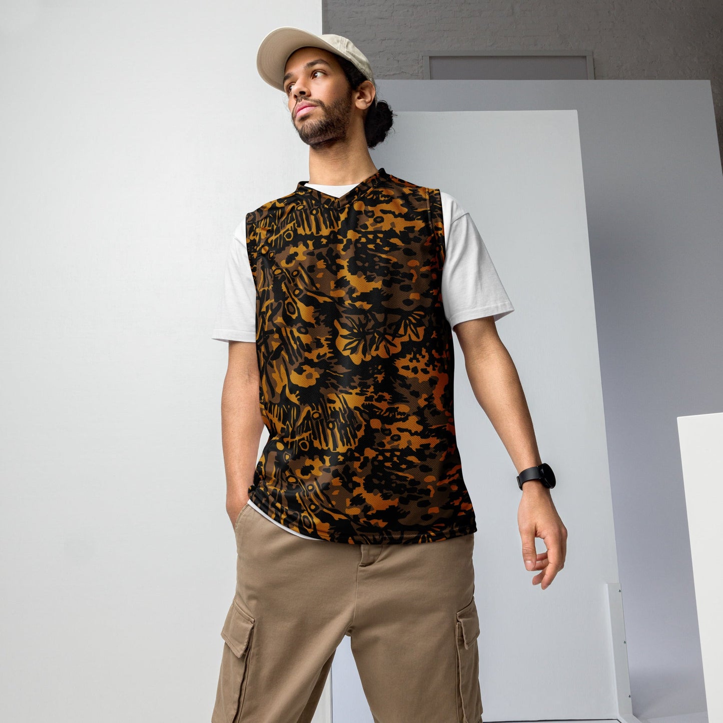 German Palm Tree Palmenmuster Autumn CAMO unisex basketball jersey - 2XS - Basketball Jerseys