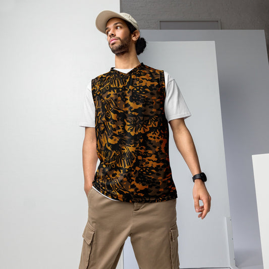 German Palm Tree Palmenmuster Autumn CAMO unisex basketball jersey - 2XS - Basketball Jerseys