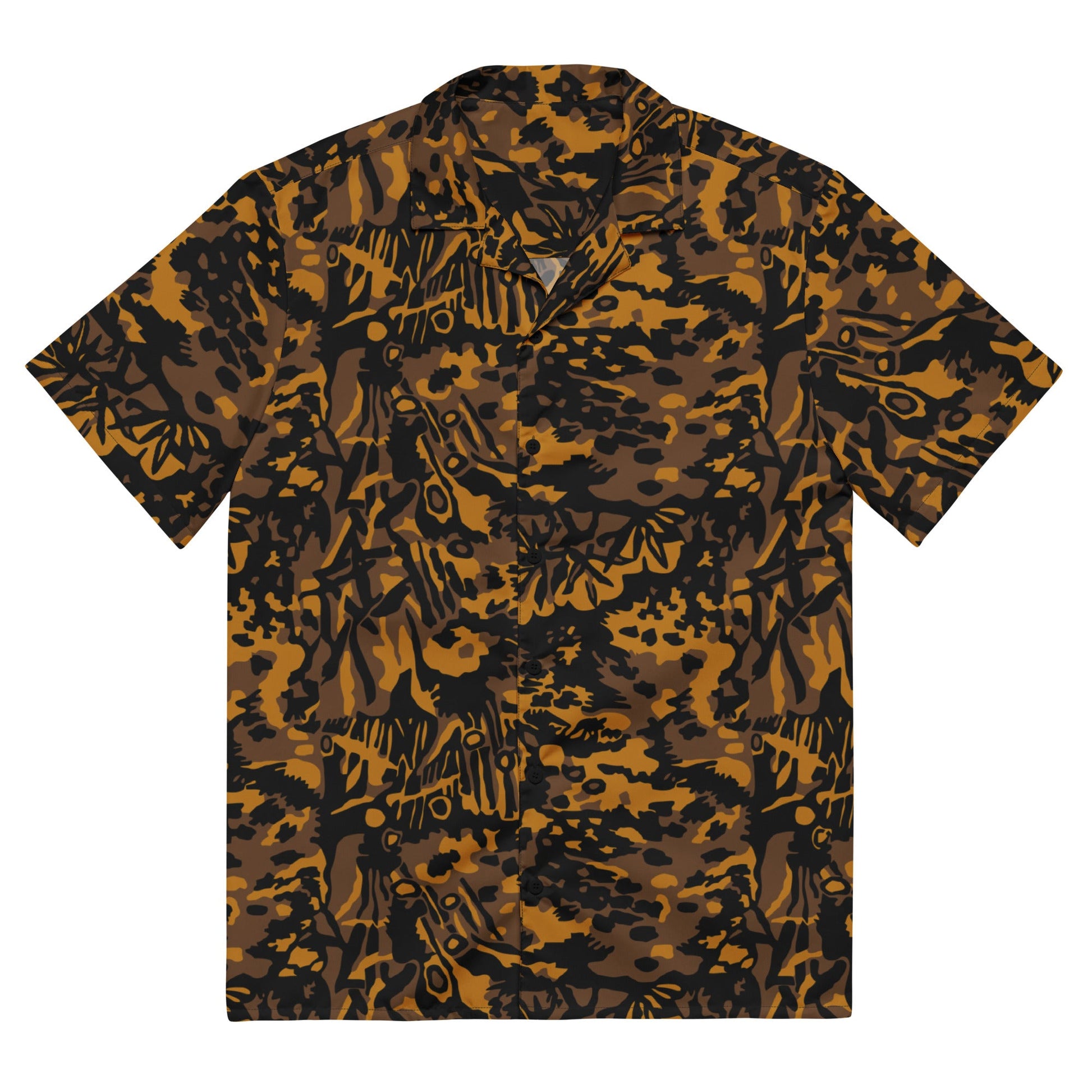 German Palm Tree Palmenmuster Autumn CAMO Unisex Short-Sleeve Button Shirt - 2XS