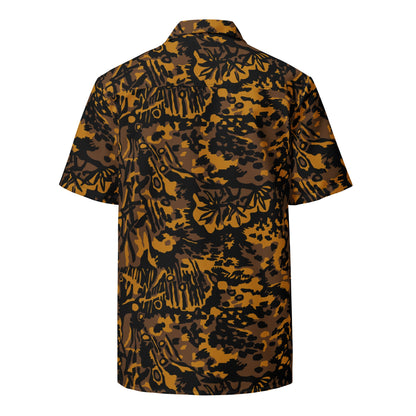 German Palm Tree Palmenmuster Autumn CAMO Unisex Short-Sleeve Button Shirt