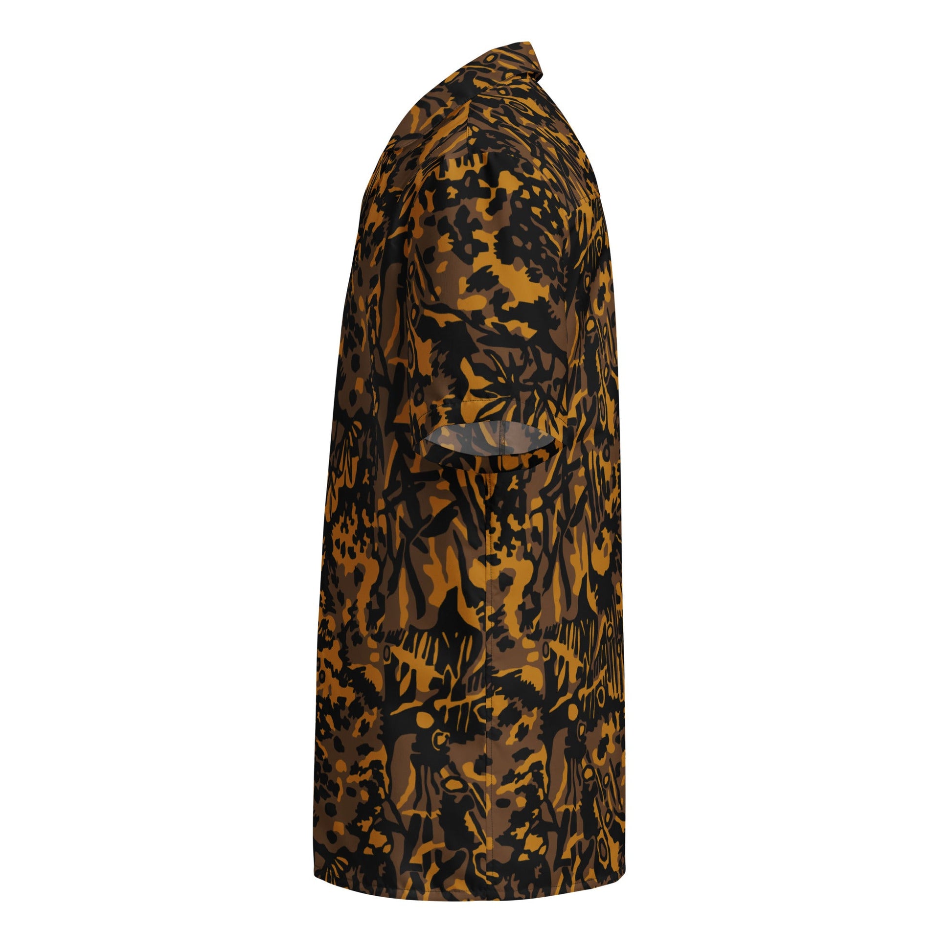 German Palm Tree Palmenmuster Autumn CAMO Unisex Short-Sleeve Button Shirt