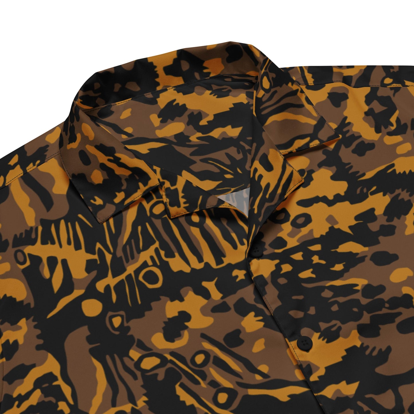 German Palm Tree Palmenmuster Autumn CAMO Unisex Short-Sleeve Button Shirt