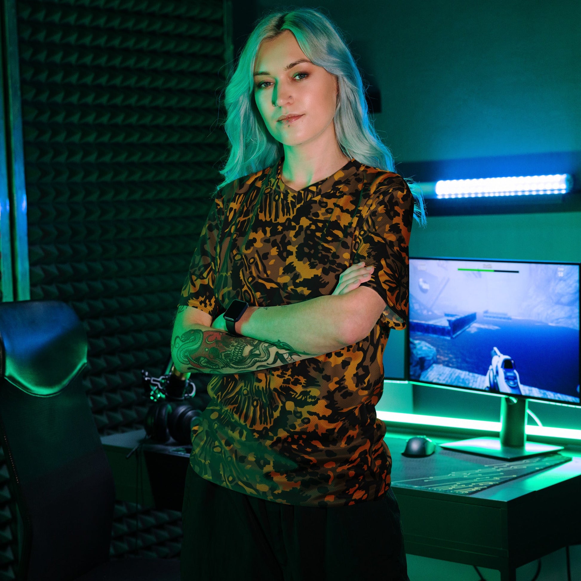 German Palm Tree Palmenmuster Autumn CAMO unisex sports jersey - Sports Jerseys