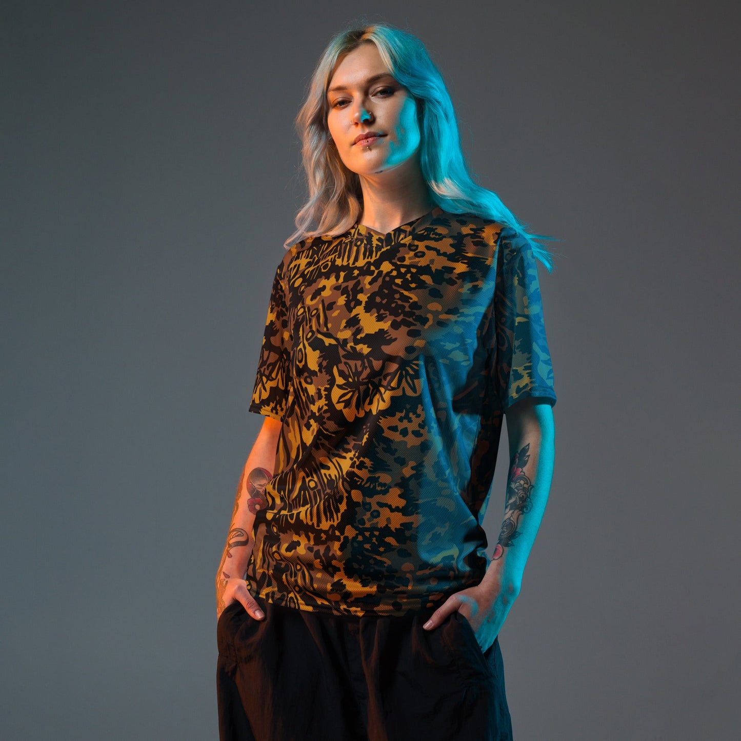 German Palm Tree Palmenmuster Autumn CAMO unisex sports jersey - Sports Jerseys