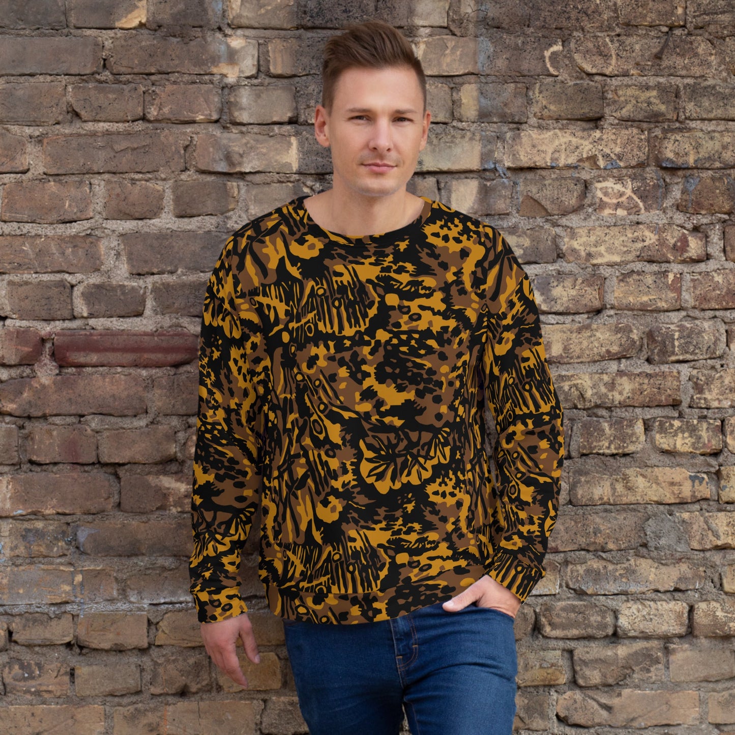 German Palm Tree Palmenmuster Autumn CAMO Unisex Sweatshirt - XS - Sweatshirts