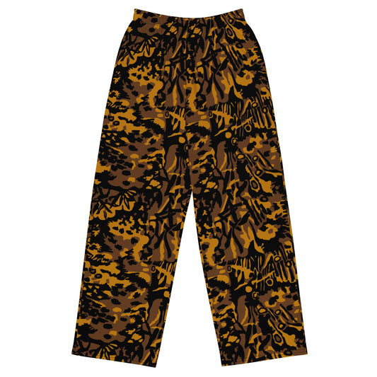 German Palm Tree Palmenmuster Autumn CAMO unisex wide-leg pants - 2XS - Wide-leg Pants