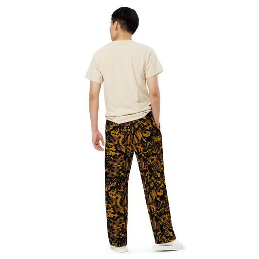 German Palm Tree Palmenmuster Autumn CAMO unisex wide-leg pants - Wide-leg Pants