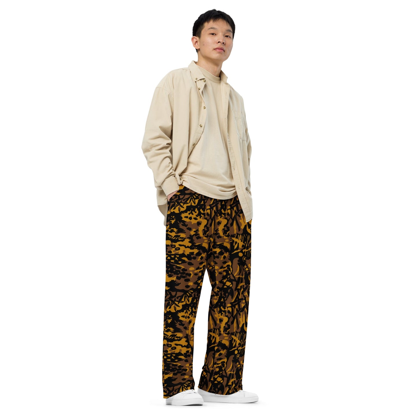 German Palm Tree Palmenmuster Autumn CAMO unisex wide-leg pants - Wide-leg Pants