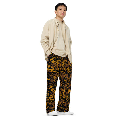 German Palm Tree Palmenmuster Autumn CAMO unisex wide-leg pants - Wide-leg Pants