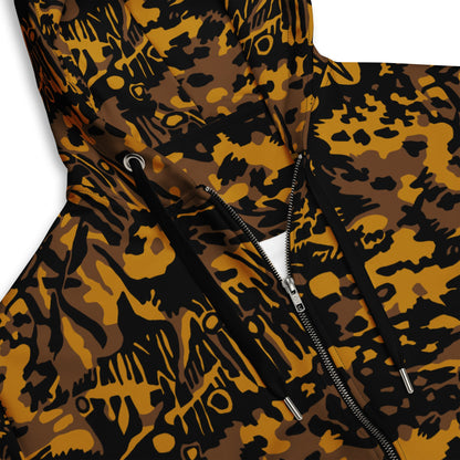 German Palm Tree Palmenmuster Autumn CAMO Unisex Zip Hoodie