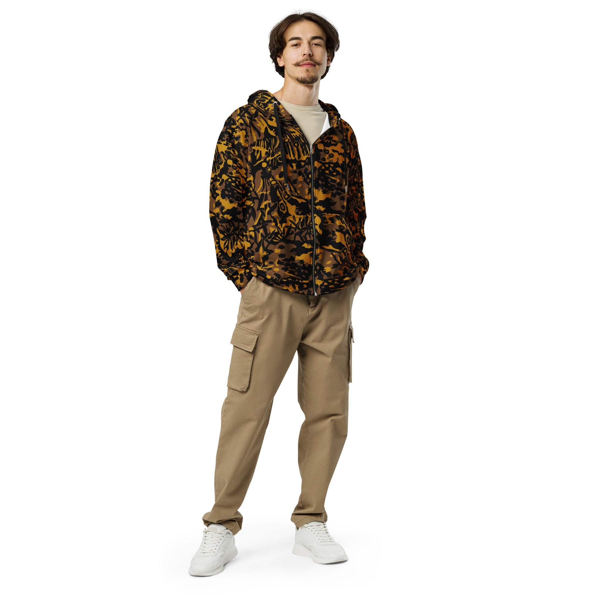 German Palm Tree Palmenmuster Autumn CAMO Unisex Zip Hoodie