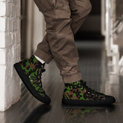 Palm Tree Palmenmuster Spring CAMO Mens High-Top Canvas Shoes - Black / 5