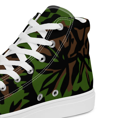 German Palm Tree Palmenmuster Spring CAMO Mens high top canvas shoes - High Top Canvas Shoes