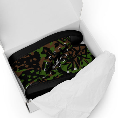 German Palm Tree Palmenmuster Spring CAMO Mens high top canvas shoes - High Top Canvas Shoes