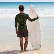 Palm Tree Palmenmuster Spring CAMO Mens Long-Sleeve Rash Guard