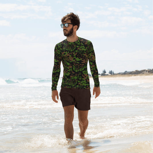 German Palm Tree Palmenmuster Spring CAMO Mens Long-sleeve Rash Guard - XS - Guards