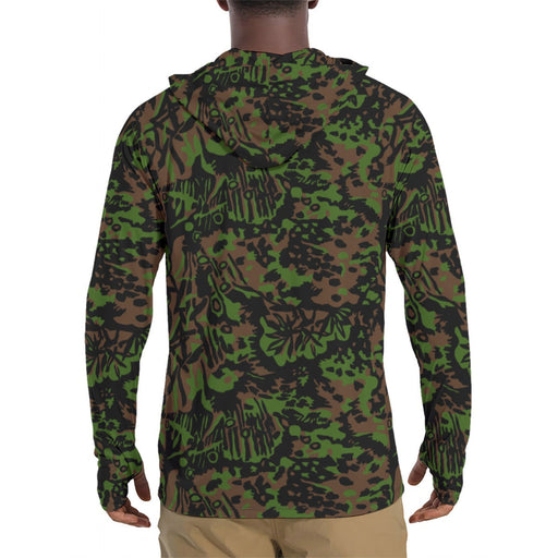 Palm Tree Palmenmuster Spring CAMO Mens Sunscreen Sports Hoodie With Thumb Holes - S / White