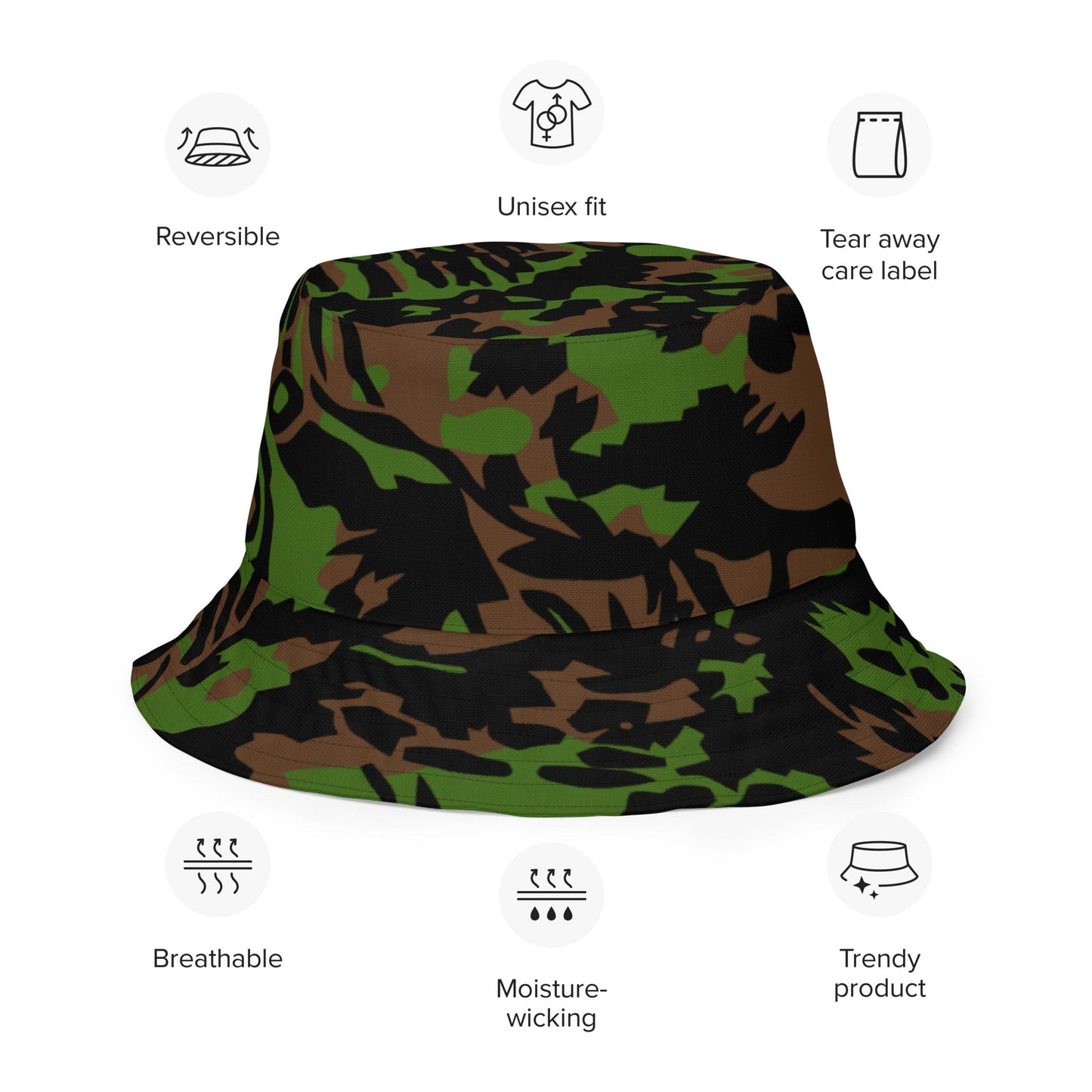 German Palm Tree Palmenmuster Spring CAMO Reversible bucket hat - Bucket Hats