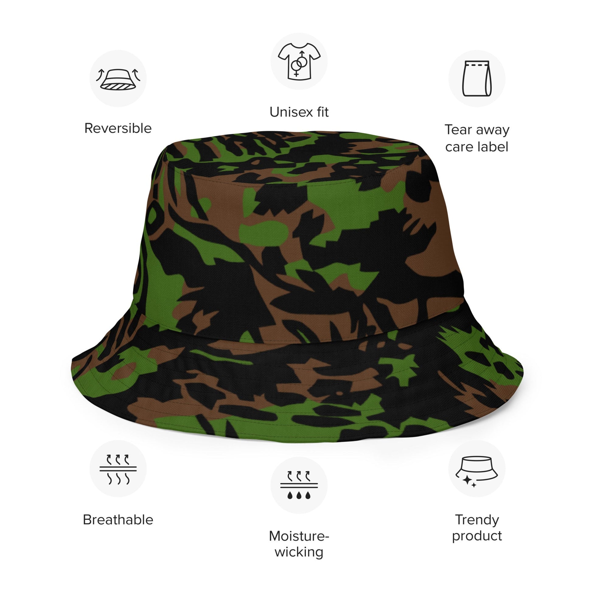 German Palm Tree Palmenmuster Spring CAMO Reversible bucket hat - Bucket Hats