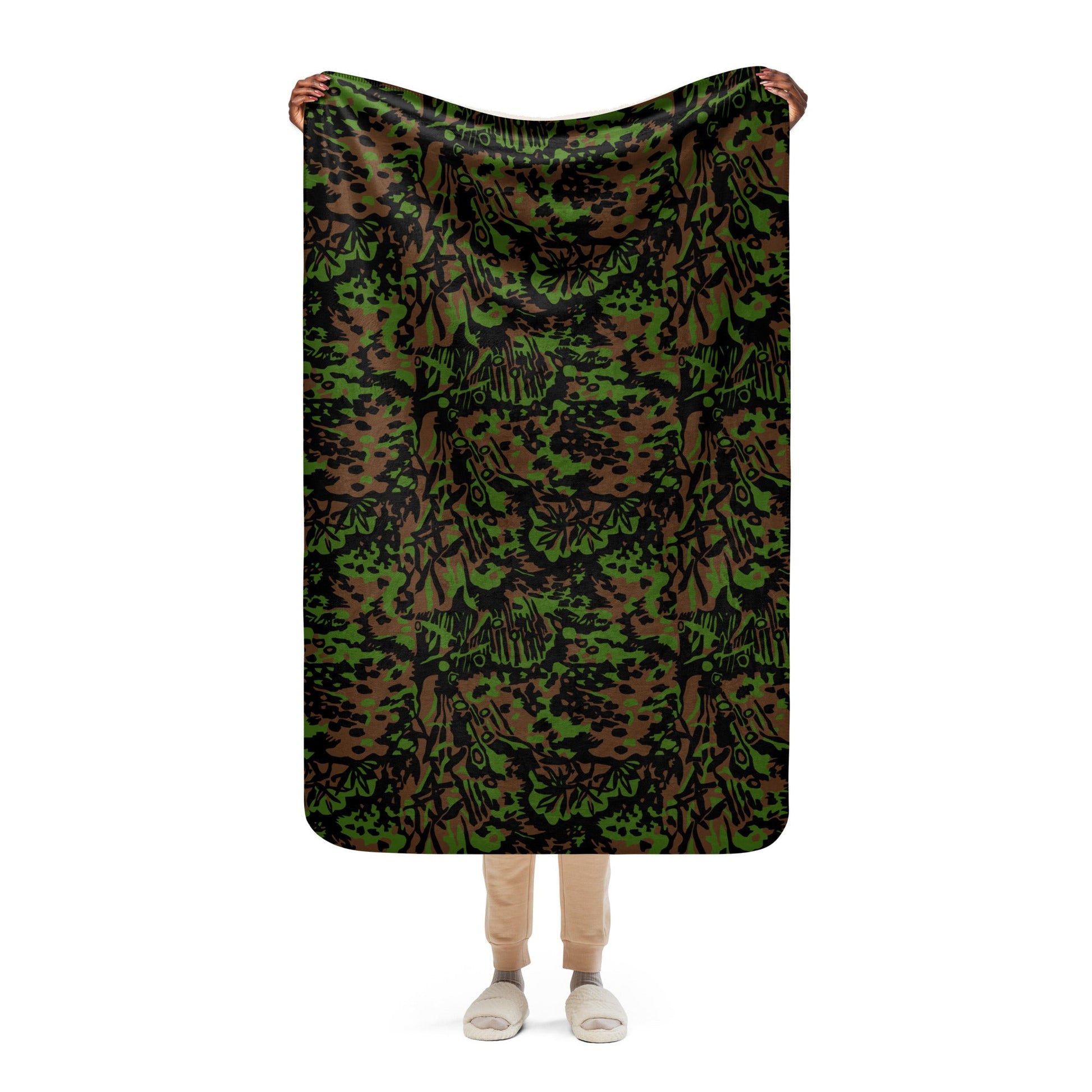 German Palm Tree Palmenmuster Spring CAMO Sherpa blanket - 37″×57″ - Blanket