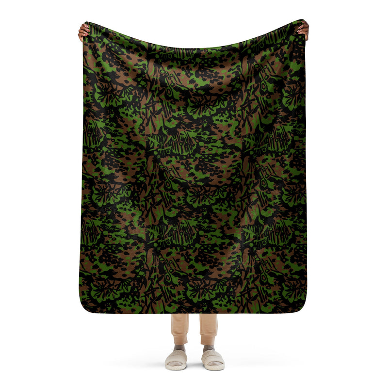 Palm Tree Palmenmuster Spring CAMO Sherpa Blanket - 50″×60″