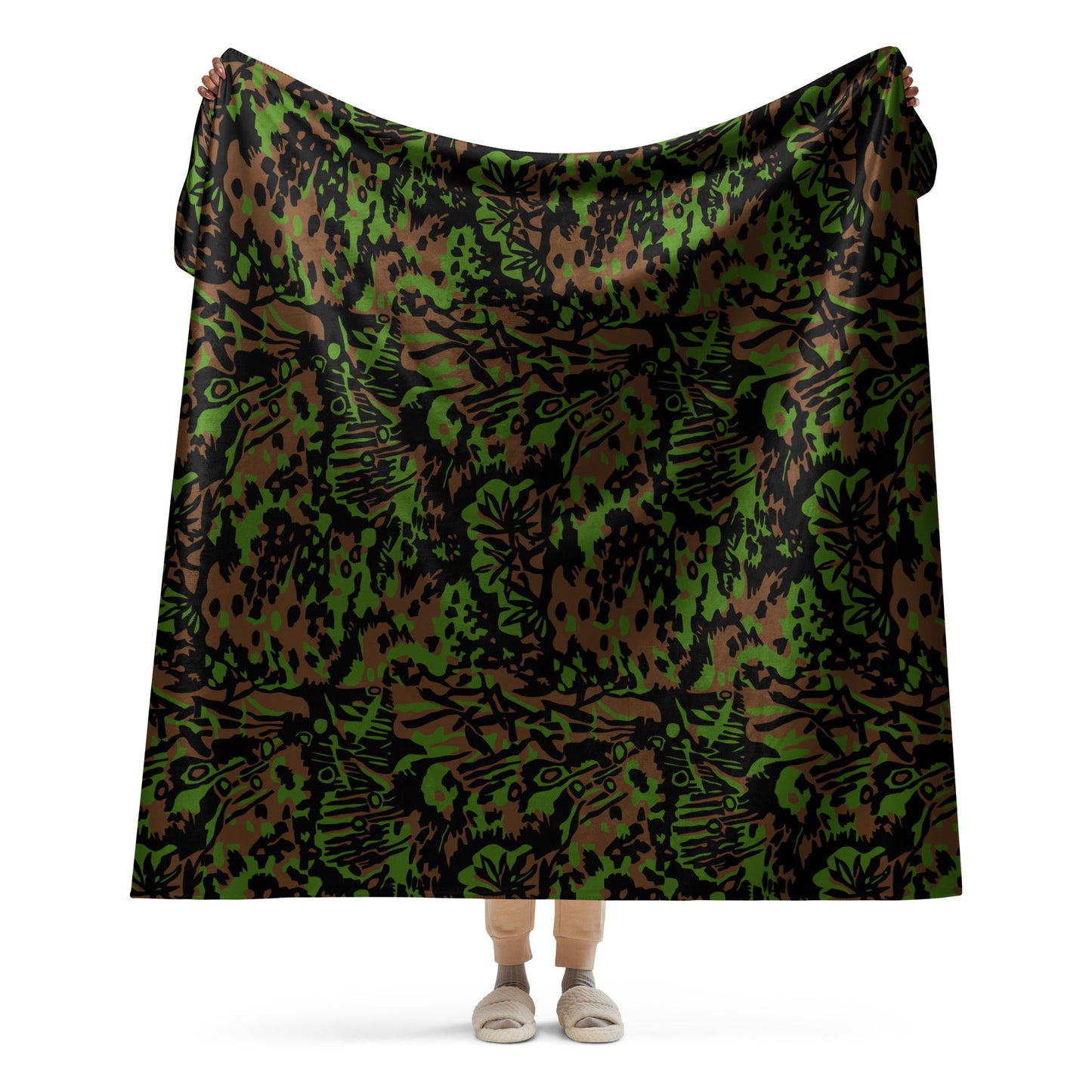 German Palm Tree Palmenmuster Spring CAMO Sherpa blanket - 60″×80″ - Blanket