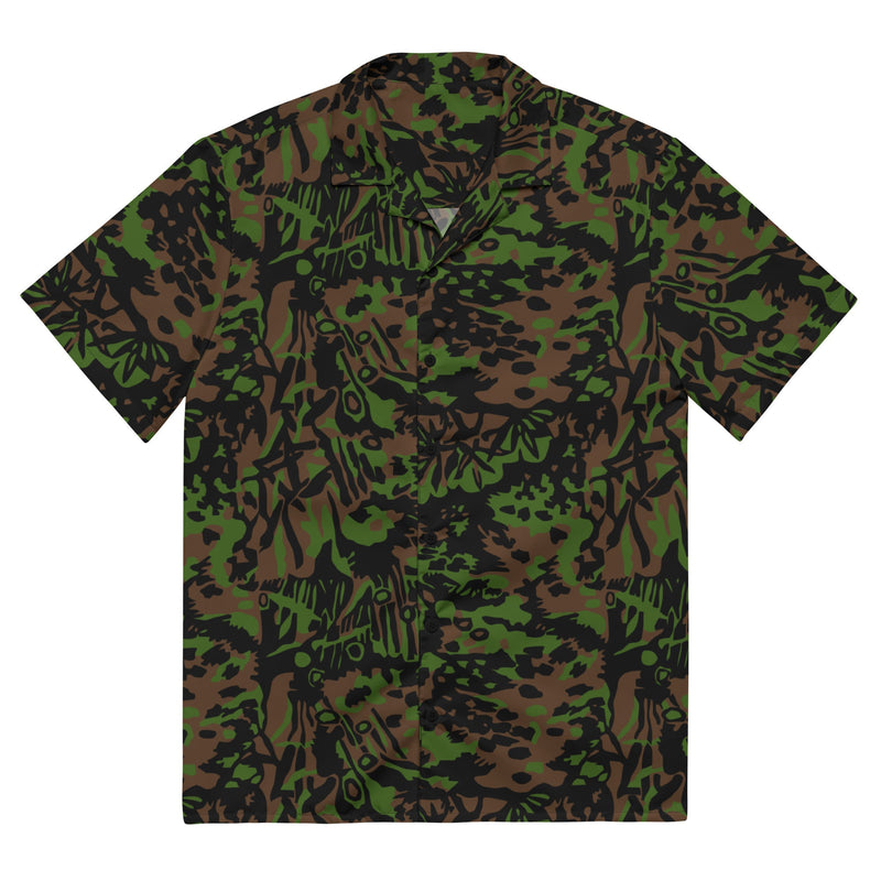 Palm Tree Palmenmuster Spring CAMO Unisex Short-Sleeve Button Shirt - 2XS - Button-Up