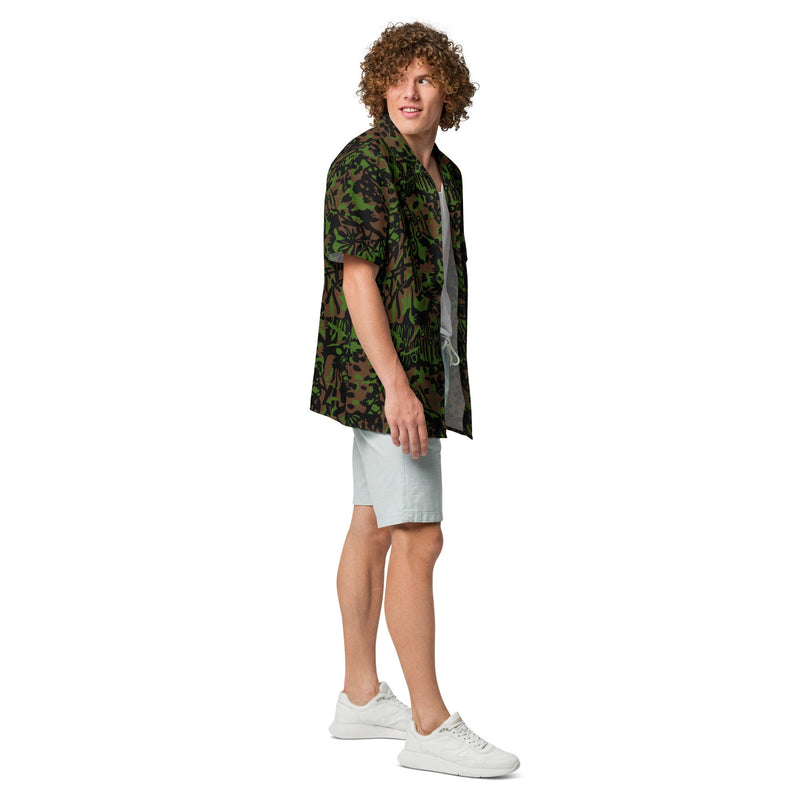 Palm Tree Palmenmuster Spring CAMO Unisex Short-Sleeve Button Shirt - Button-Up